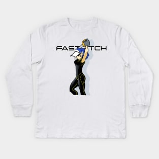 .Fastpitch Fastball Kids Long Sleeve T-Shirt